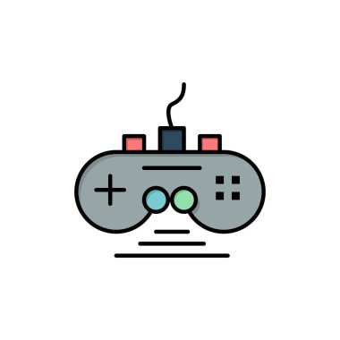 Kumanda, Oyun, Oyun Kumandası, Gamepad Düz Renk Simgesi. Vec