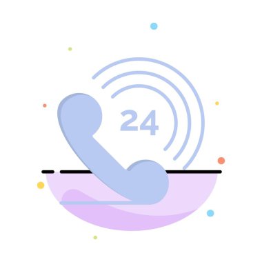 Telefon, Telefon, Zil, 24 Soyut Düz Renk Simgesi Şablonu