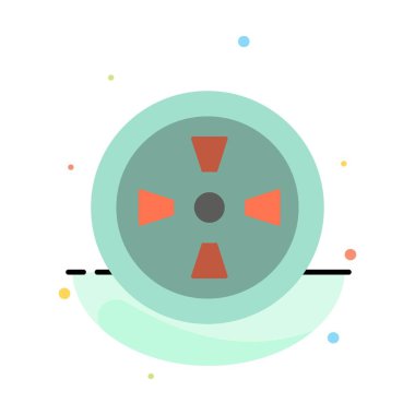 Fan, Türbin, Rüzgar Soyut Düz Renk Simgesi Şablonu