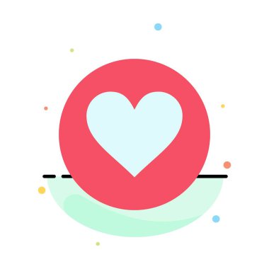 Aşk, Kalp, Favori, Çatlak Soyut Düz Renk Simgesi Şablonu