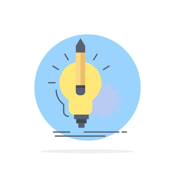 Idée, perspicacité, clé, lampe, ampoule Flat Color Icon Vector — Image vectorielle