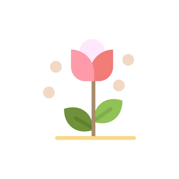 Flora, Floral, Flower, Nature, Spring  Flat Color Icon. Vector i — Stock Vector