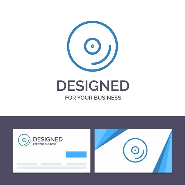 Δημιουργική επαγγελματική κάρτα και λογότυπο πρότυπο δίσκος, CD, πολυμέσα, βίντεο — Διανυσματικό Αρχείο