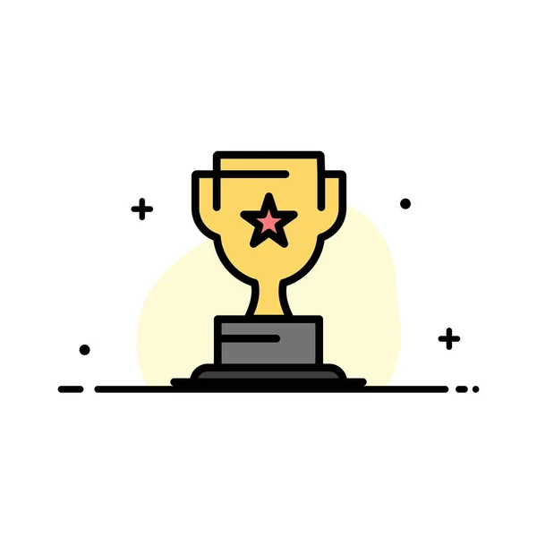 Award, Cup, Business, Marketing  Business Flat Line Filled Icon — стоковий вектор