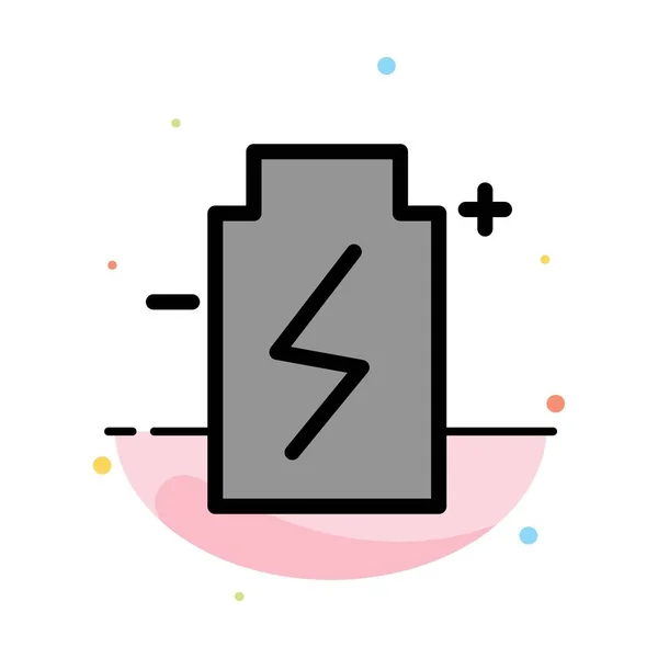 バッテリー エネルギー 環境抽象的なフラットカラーアイコンテンプレート — ストックベクタ