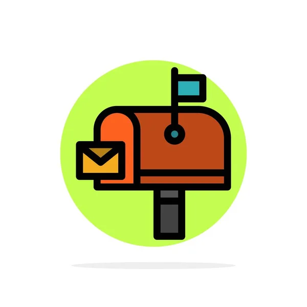 Post, post, brevlåda, postkontoret abstrakt cirkel bakgrund platt — Stock vektor