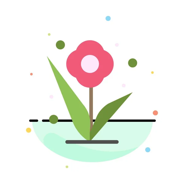 花， 植物， 玫瑰， 春天抽象平面颜色图标模板 — 图库矢量图片