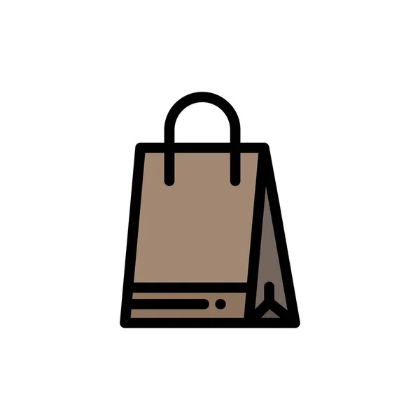 Сумка, Shopping, Canada Flat Color Icon. Векторный иконный баннер Templ — стоковый вектор