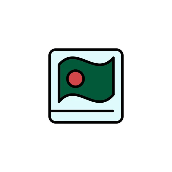 Bangladesh, Flagge, asiatisch, Bangla Business-Logo-Vorlage. Flachsattel — Stockvektor
