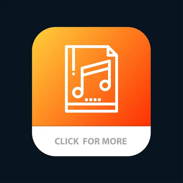 Аудио, File, Mp3, Кнопка мобильного приложения Sample. Android An — стоковый вектор