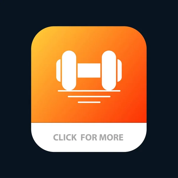 Dumbbell, Fitness, Gym, Lift Mobile App Button. Android and IOS — Stock Vector