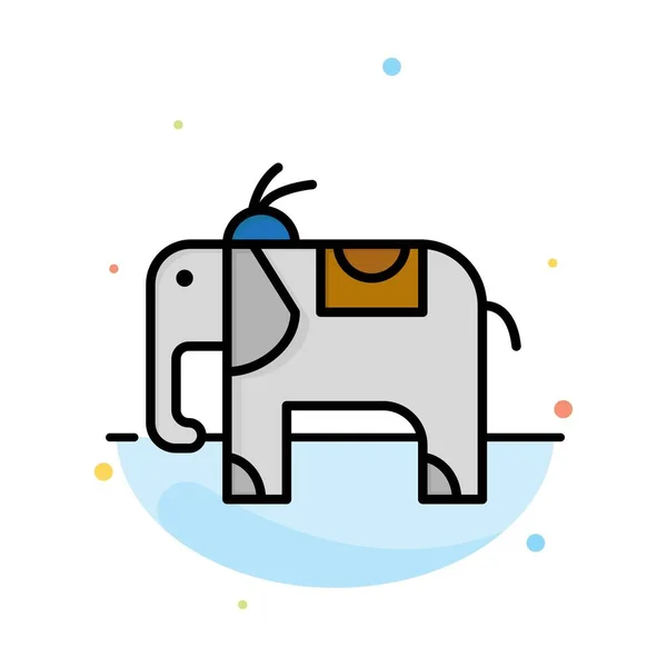 Elefante, Animal abstrato modelo de ícone de cor plana — Vetor de Stock
