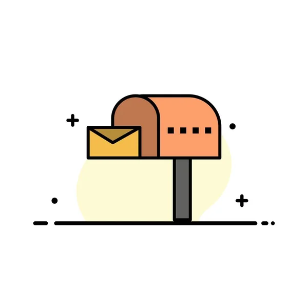 Letterbox Mail Skrzynka Pocztowa Pole Biznes Płaski Wiersz Wypełniony Ikona — Wektor stockowy