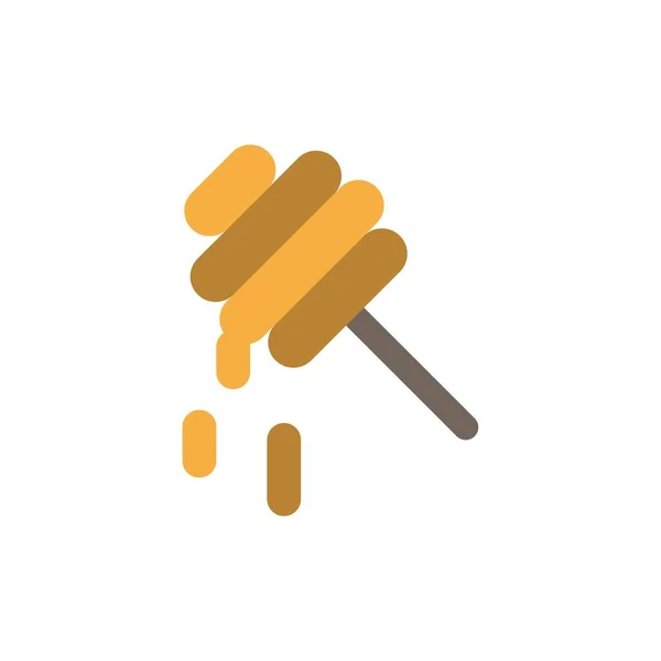 Abeja, Saludable, Honey Flat Color Icono. Banner icono vectorial Templat — Archivo Imágenes Vectoriales