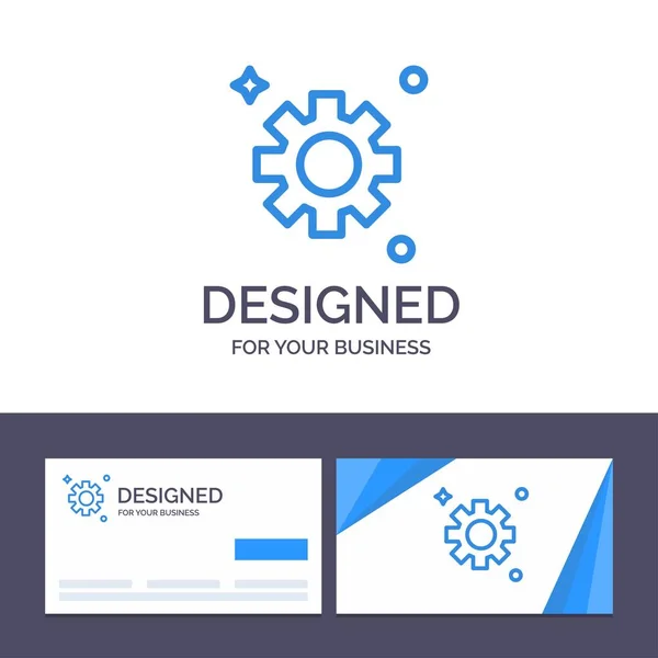 Tarjeta de visita creativa y plantilla de logotipo Engranaje, ajuste, Cogs Vec — Vector de stock