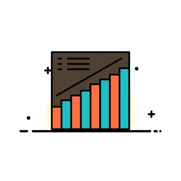 Diagramm, Grafik, Analytik, Präsentation, Vertriebsgeschäft Flatline — Stockvektor