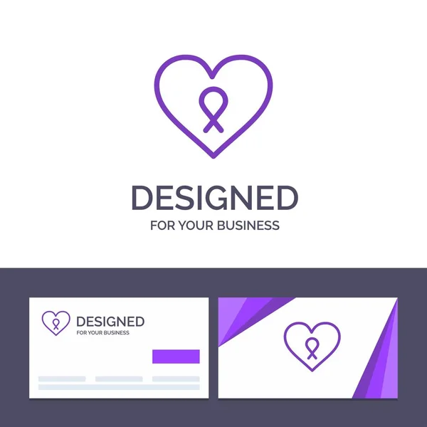 Creative Business Card and Logo template Heart, Love, Romance, P — Stock Vector