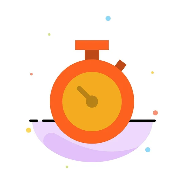 Timer, Chronomètre, Montre, Time Abstract Flat Color Icon Template — Image vectorielle