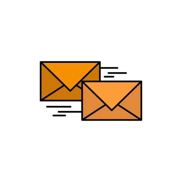 Pošta, odpověď, dopředné, obchodní, korespondenční, Letter plochý sloupec — Stockový vektor
