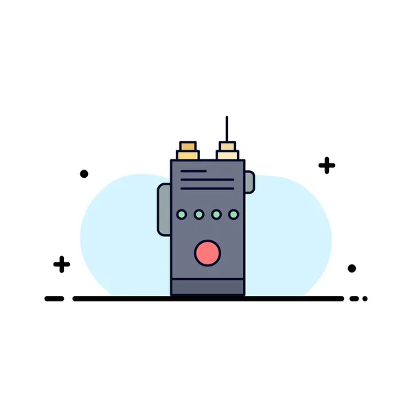 Walkie, talkie, communication, radio, camping Flat Color Icon Ve — Image vectorielle