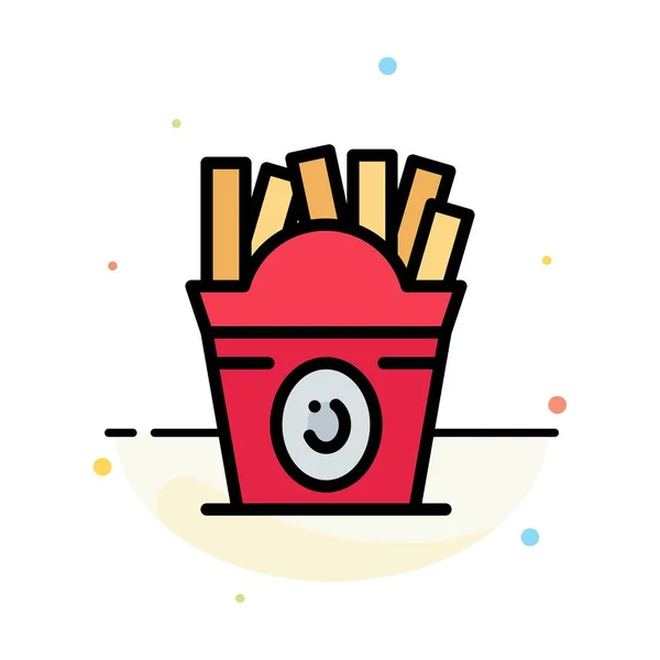 Fries, gyorsétterem, élelmiszer, USA absztrakt Síkszín Ikonsablon — Stock Vector