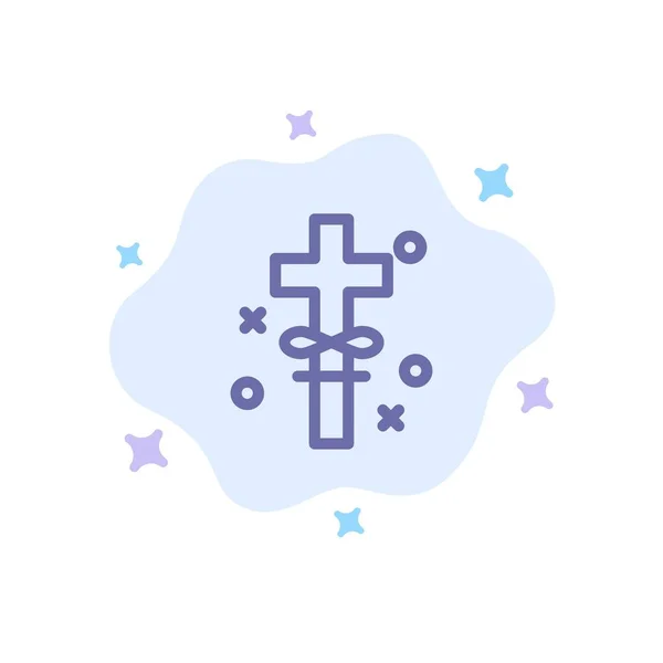 Kruis, vakantie, heilig, Pasen blauw icoon op abstracte Cloud backgr — Stockvector