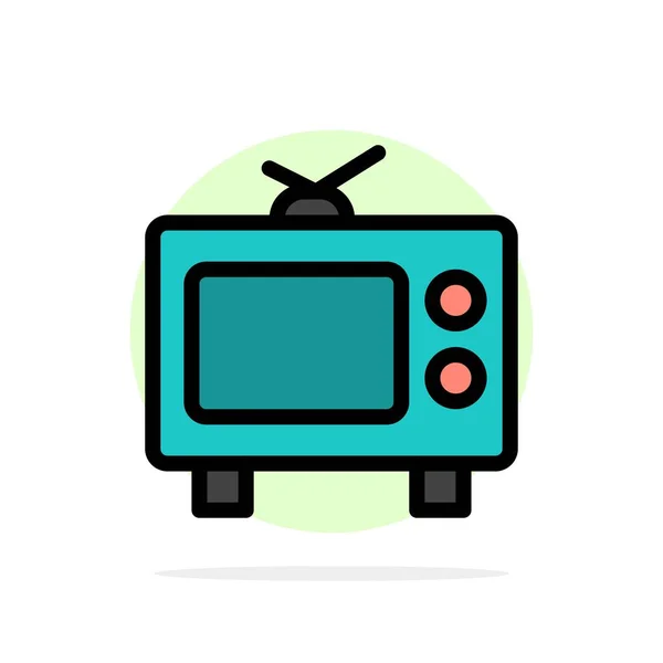 TV, Televisão, Media Abstract Circle Fundo Ícone de cor plana — Vetor de Stock