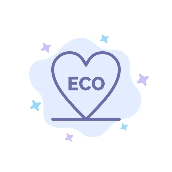 Eco, Cuore, Amore, Ambiente Icona blu sullo sfondo astratto della nuvola — Vettoriale Stock