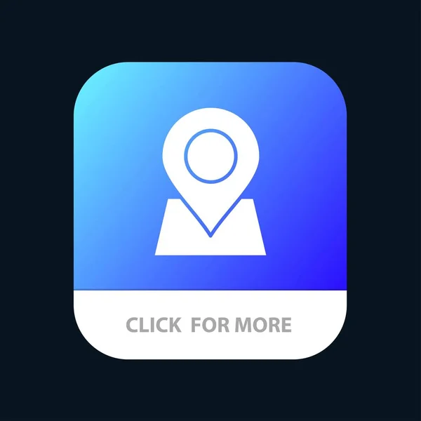 Localização, Mapa, Marcador, Pin Mobile App Button. Android e IOS Gl — Vetor de Stock