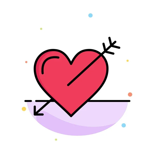 Corazón, Flecha, Vacaciones, Amor, San Valentín Icono de color plano abstracto — Vector de stock