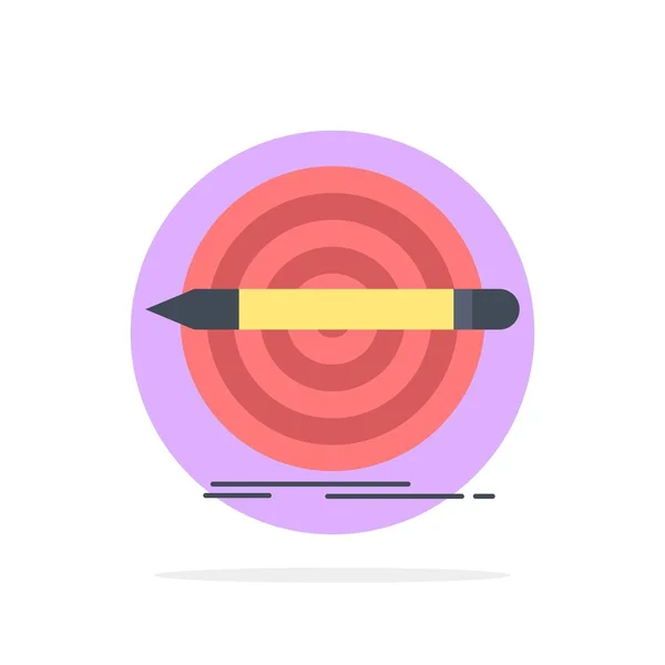 Diseño, objetivo, lápiz, conjunto, objetivo Icono de color plano Vector — Vector de stock