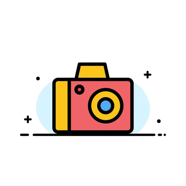 Камера, фото, Studio Business Flat Line Filled Icon Vector Ban — стоковый вектор