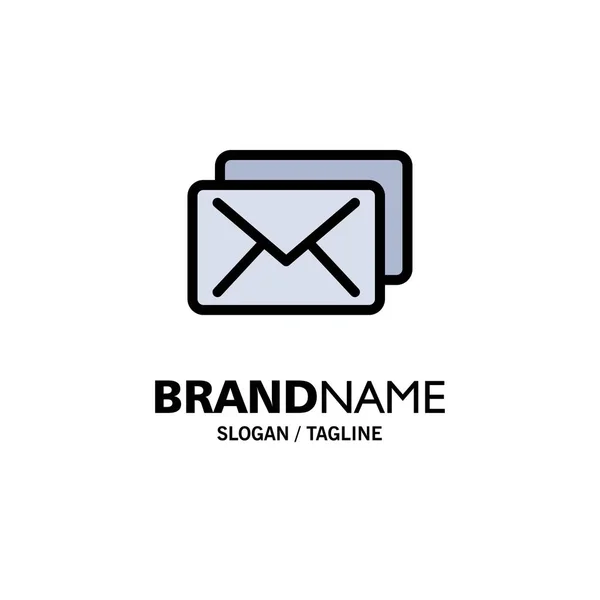 Plantilla de logotipo de negocios, correo, mensaje de negocios. Color plano — Vector de stock