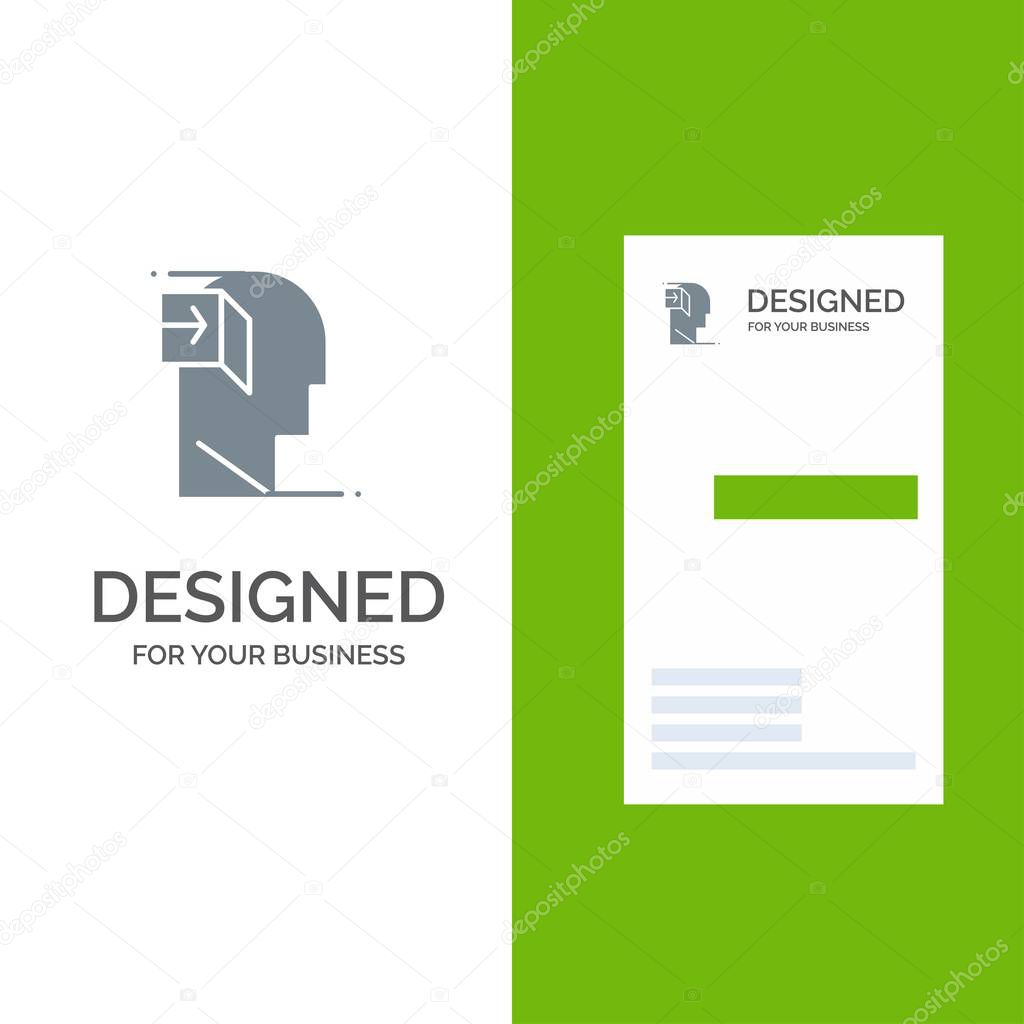 Door, Human, Inner, Mind, Minded Grey Logo Design and Business C