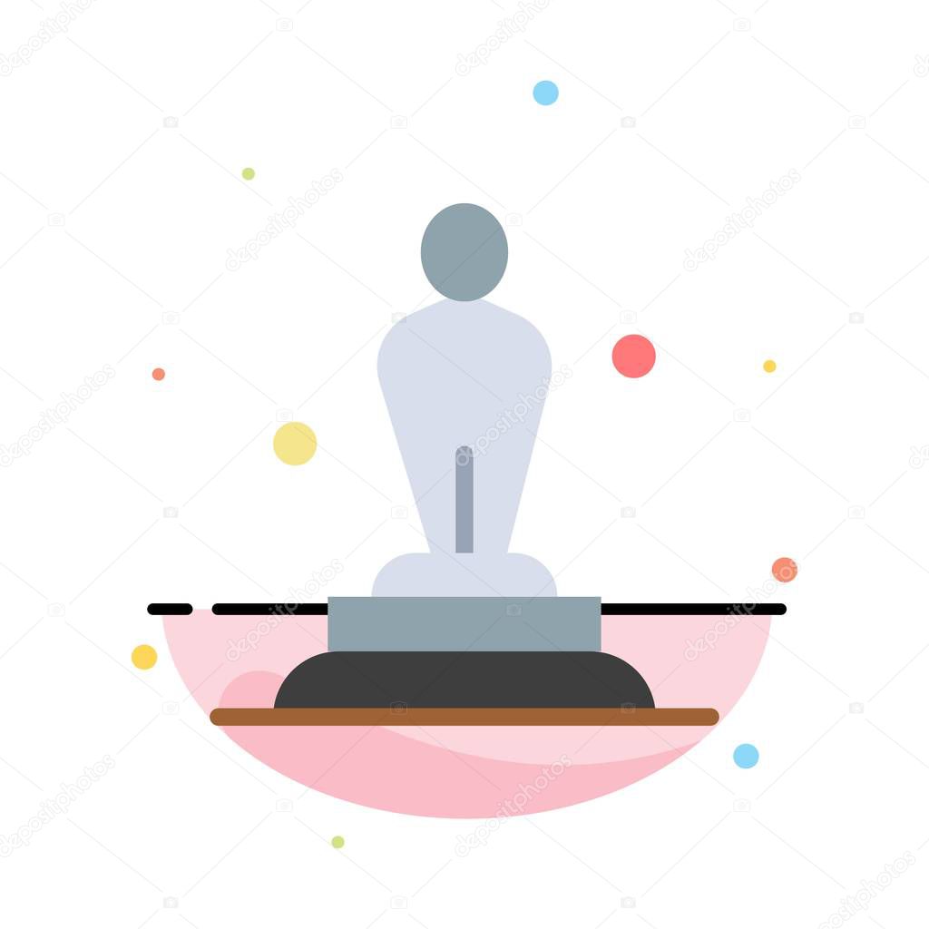 Academy, Award, Oscar, Statue, Trophy Abstract Flat Color Icon T