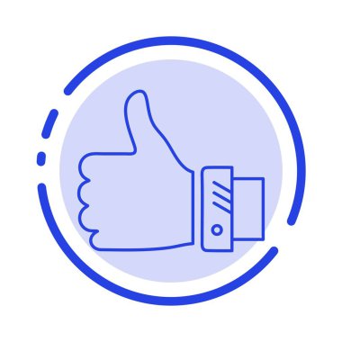 Gibi, İş, Parmak, El, Çözüm, Thumbs Mavi Noktalı Çizgi 