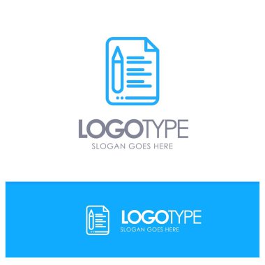 Dosya, Metin, Eğitim, Mavi Kalem Taslak Logosu