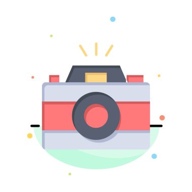 Kamera, Resim, Fotoğraf, Resim Soyut Düz Renk Simgesi Şablonu