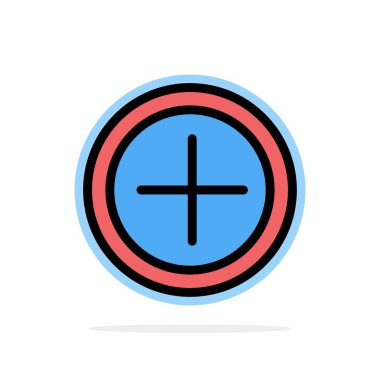 Arayüz, Plus, Kullanıcı Soyut Daire Arka Plan Düz renk Simgesi