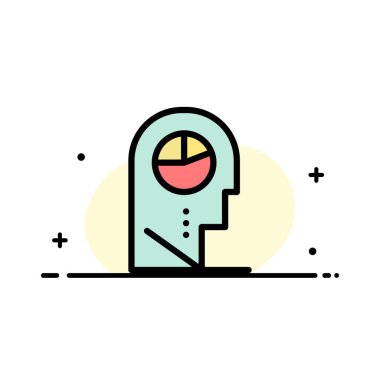 İnsan, Profil, Adam, Hat İş Düz Çizgi Dolgulu Simge Vektör 