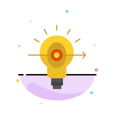 Ampul, Başarı, Odak, İş Soyut Düz Renk Simgesi Şablonu