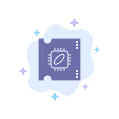 Cpu, Mikroçip, İşlemci, İşlemci Chip Mavi Simge Soyut 