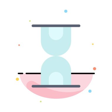 Cam, Saat, Yükleme Soyut Düz Renk Simgesi Şablonu