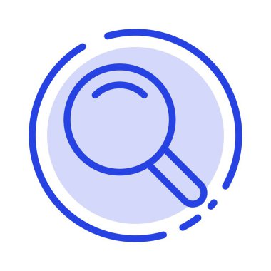 Genişletilmiş, arama, UI mavi noktalı çizgi çizgisi simgesi