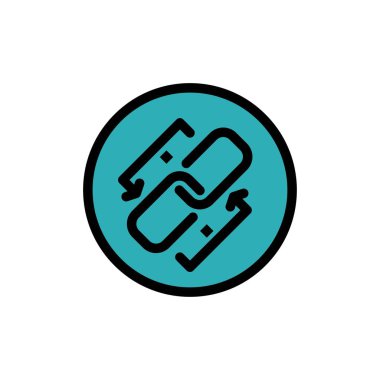 bağlantı, zincir, url, bağlantı, bağlantı düz renk simgesi. Vektör simgesi