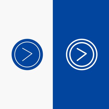 Ok, Arayüz, Sağ, Kullanıcı Hattı ve Glyph Solid simgesi Mavi yasağı