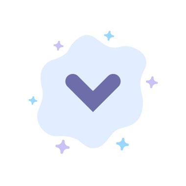 Ok, Oklar, Yön, Soyut Bulut Backg Üzerinde Aşağı Mavi Simge