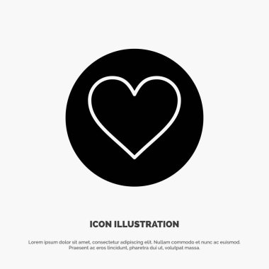 Aşk, Kalp, Favori, Crack katı Glyph Icon vektör