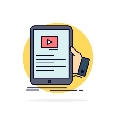 Forum, Online, Webinar, seminer, öğretici düz renk simge vektör