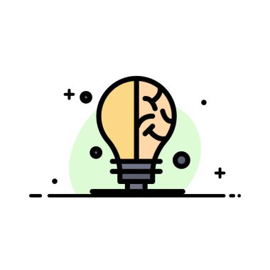 Ampul, Fikir, Bilim İş Düz Hat Dolu Simge Vektör Banne